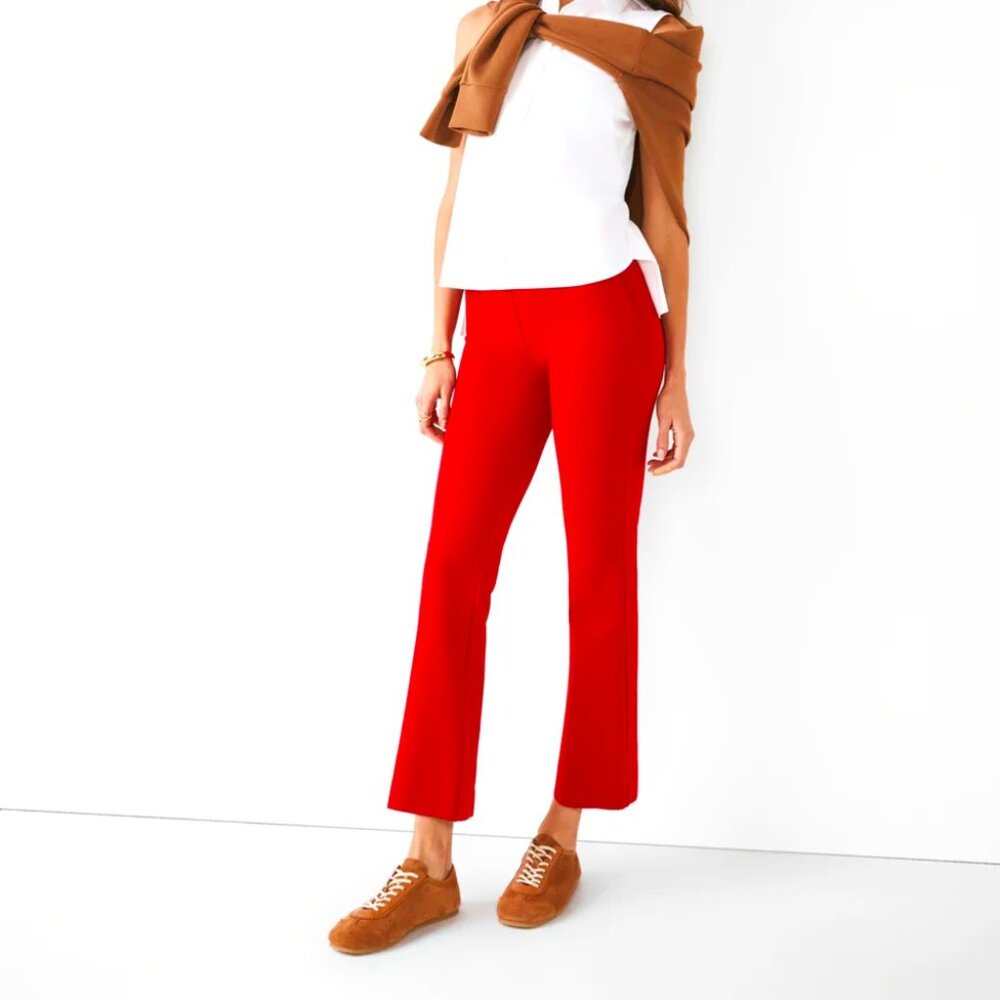 New true RED valentines SPANXs smooth Perfect Fit Ponte Kick Flare Pant NWT S